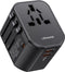 USAMS Universele Wereldstekker 20W | USB-C Power Delivery en 2x USB-A Quick Charge | Internationale Reisstekker | Universeel | voor o.a. Europa, Engeland/UK, Amerika/USA en Australië