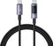 USAMS - USB kabel - Type-C naar Type-C - 100W - aluminium - digitaal display - snel opladen en datakabel - 1,2 m - Grijs
