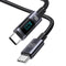 USAMS - USB kabel - Type-C naar Type-C - 100W - aluminium - digitaal display - snel opladen en datakabel - 1,2 m - Grijs