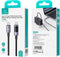 USAMS - USB kabel - Type-C naar Type-C - 100W - aluminium - digitaal display - snel opladen en datakabel - 1,2 m - Grijs