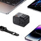 USAMS Wereldstekker 65W EU / UK / VS / AU 2x USB-C - USB-A PD Zwart