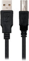 USB 2.0 A to USB B Cable NANOCABLE 10.01.0102-BK Black (1 m)