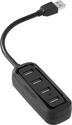 USB 2.0 Hub 4 poorten USB Splitter OTG Adapter - 15cm kabel - Zwart