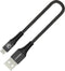USB 2.0 Kabel USB-C Male - USB A Male Gevlochten nylon 0.2 m Zwart