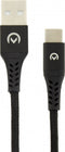 USB 2.0 Kabel USB-C Male - USB A Male Gevlochten nylon 0.2 m Zwart