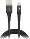 USB 2.0 Kabel USB-C Male - USB A Male Gevlochten nylon 2 m Zwart