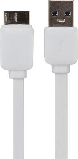 Usb 3.0 Naar Micro Usb 3.0 Platte Kabel - Wit - 1 M