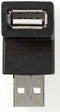USB-A Adapter - USB 2.0 - USB-A Male - USB-A Female - 480 Mbps - Rond - Vernikkeld - PVC - Zwart - Envelop