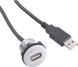 USB A inbouwbus 2.0 1x USB-A-bus naar 1x USB-A-stekker met verlichting en 1,50 m kabel 1457893 TRU COMPONENTS 1 stuk(s)