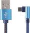 USB-A naar Haakse USB-C Kabel - USB 2.0 - Nylon sleeve - 1 meter - Blauw