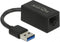 USB-A naar RJ45 Gigabit Ethernet LAN adapter / compact - USB3.0 - CAT6 / zwart - 0,10 meter