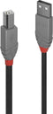 USB A to USB B Cable LINDY 36677 10 m Black Grey