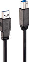 USB A to USB B Cable LINDY 43098 10 m Black