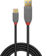 USB A to USB C Cable LINDY 36887 Black 2 m