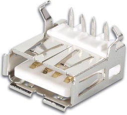 USB A VROUWELIJK, ENKELVOUDIGE CONNECTOR 90°, VOOR PCB (CC088)