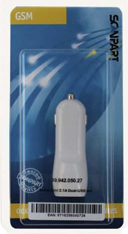 USB auto adapter 2xUSB 2100mA wit