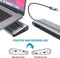 USB C Dockingstation dubbele monitor, USB C dock met dubbele HDMI, DP, VGA, Gigabit Ethernet, PD 3.0, USB A-poorten, SD/TF-sleuven, 3,5 mm audio, aan/uit-knop voor - Type c Thunderbolt 3-