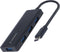 USB-C Hub - 4x USB-A - USB 3.2 Gen 1 - 0,15 meter - Zwart