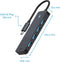 USB-C Hub, USB-C naar USB-A, UCH-4001, Donker Grijs