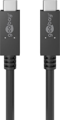 USB-C Kabel - USB 3.2 Gen 2x2 - 100W PD - Premium - 0,5 meter - Zwart