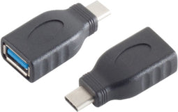 USB-C (m) - USB-A (v) adapter - USB3.0 / zwart