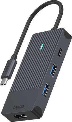 USB-C Multiport Adapter, UCM-2001, 4-in-1, Donker Grijs