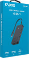 USB-C Multiport Adapter, UCM-2001, 4-in-1, Donker Grijs
