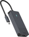 USB-C Multiport Adapter, UCM-2001, 4-in-1, Donker Grijs