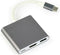 USB-C naar HDMI 4K 30Hz, USB-A en USB-C PD 60W adapter / grijs - 0,15 meter