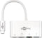 USB-C naar HDMI, USB-A, USB-C PD en RJ45 adapter met DP Alt Mode (4K 30 Hz) / wit - 0,15 meter