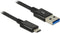 USB-C naar USB-A kabel - USB3.1 Gen 2 - tot 3A / zwart - 1 meter