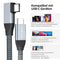 USB C naar USB C kabel 100 W, 20 Gbps 90 graden hoek USB 3.2 Gen2 × 2 Type C datakabel met 4K @ 60Hz