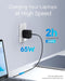 USB C-oplader 2-poorts snelle oplader, laptopoplader PPS: PD3.0/QC3.0, wandoplader compatibel met MacBook Pro/Air, iPhone 8-14-serie, iPad Pro, enz., zwart