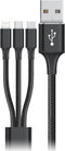 USB Cable to Micro USB, USB-C and Lightning Goms Black 1, 2 m