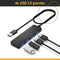 USB hub 3.0 - USB C hub - USB splitter - Kabel van 60cm - 4x USB-A 3.0 poorten - Aluminium - Inclusief USB-C converter