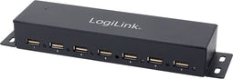 USB-HUB 7-Port LogiLink metaal LED-Anzeige m. Netzteil