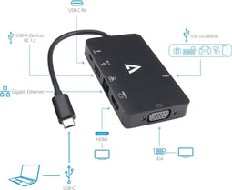 USB Hub V7 UC-U3CRJ45HDVG-BLK