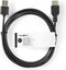 USB-Kabel - USB 2.0 - USB-A Male - USB-A Female - 4.5 W - 480 Mbps - Vernikkeld - 3.00 m - Rond - PVC - Zwart - Label