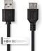 USB-Kabel - USB 2.0 - USB-A Male - USB-A Female - 4.5 W - 480 Mbps - Vernikkeld - 3.00 m - Rond - PVC - Zwart - Label