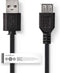 USB-Kabel - USB 2.0 - USB-A Male - USB-A Female - 7.5 W - 480 Mbps - Vernikkeld - 1.00 m - Rond - PVC - Zwart - Label
