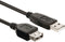USB-Kabel - USB 2.0 - USB-A Male - USB-A Female - 7.5 W - 480 Mbps - Vernikkeld - 1.00 m - Rond - PVC - Zwart - Label