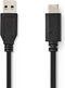 USB-Kabel | USB 3.2 Gen 2 | USB-A Male | USB-C™ Male | 10 Gbps | Vernikkeld | 1.00 m | Rond | PVC | Zwart | Doos