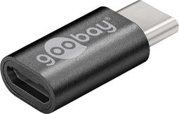 USB Micro-B (v) naar USB-C (m) Adapter - USB 2.0 - Zwart