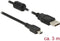USB Mini B naar USB-A kabel met ferriet kern - USB2.0 - tot 2A / zwart - 3 meter