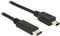 USB Mini B naar USB-C kabel - USB2.0 - tot 3A / zwart - 0,50 meter