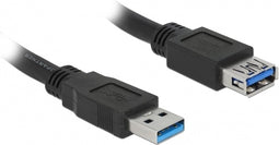USB naar USB verlengkabel - USB3.0 - tot 2A / zwart - 0,50 meter