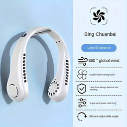 USB-Oplaadbare Nekventilator - 5 Snelheden, Handsfree en Bladloos - Ideaal voor Buitenactiviteiten e