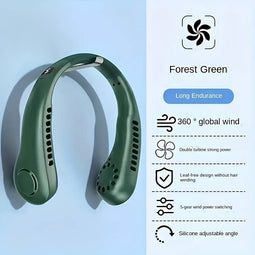 USB-Oplaadbare Nekventilator - 5 Snelheden, Handsfree en Bladloos - Ideaal voor Buitenactiviteiten e