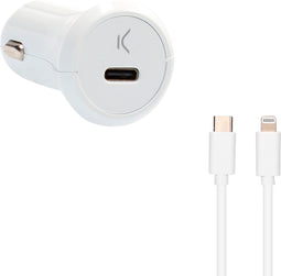 USB-Oplader voor Auto’s KSIX MFI 18W Wit
