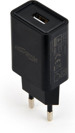 USB thuislader met 1 poort - recht - 2,1A / zwart